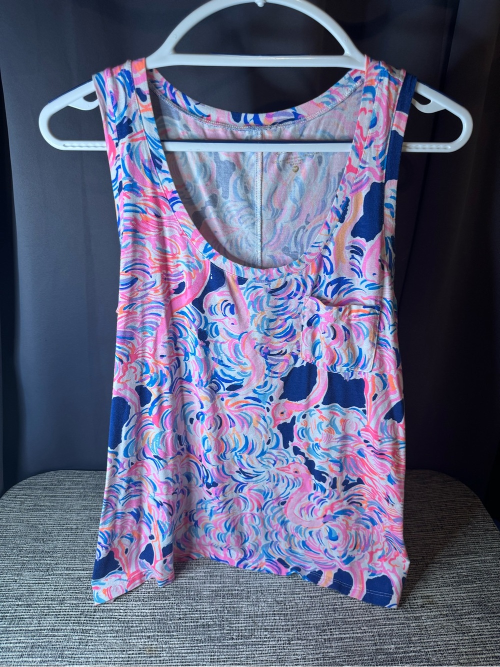 Lilly Pulitzer Pink & Navy Abstract Print Tank Top